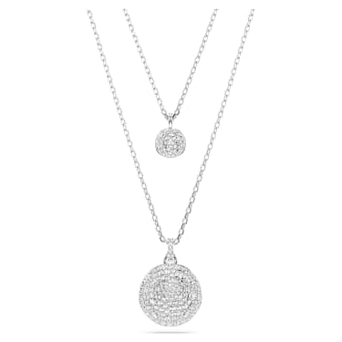 Sublima Anhänger im Lagenlook, Weiß, Rhodiniert - Swarovski, 5684244