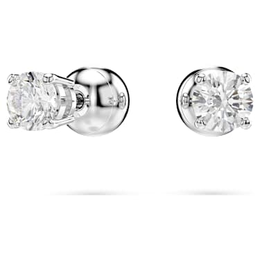 Σετ Idyllia, Crystal pearl, Καρδιά, Λευκό, Επιμετάλλωση ροδίου - Swarovski, 5684383