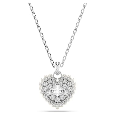 Idyllia Anhänger, Herz, Weiß, Rhodiniert - Swarovski, 5684386