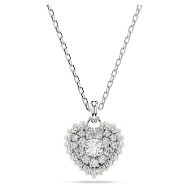 Idyllia Anhänger, Herz, Weiß, Rhodiniert - Swarovski, 5684386