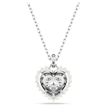 Idyllia Anhänger, Herz, Weiß, Rhodiniert - Swarovski, 5684386