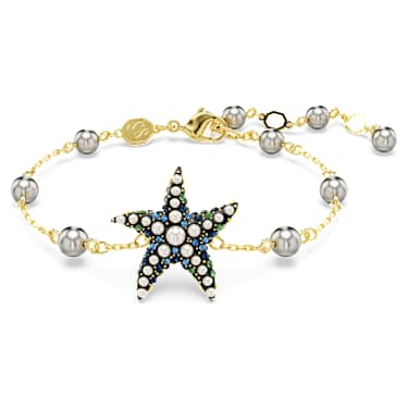 Bransoletka Idyllia, Kryształowe perły, Rozgwiazda, Różnokolorowa, Wykończenie z 18-karatowego złota - Swarovski, 5684398