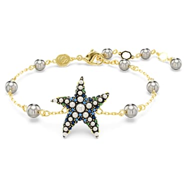 Idyllia 手链, 仿水晶珍珠, 海星, 流光溢彩, 镀金色调 - Swarovski, 5684398