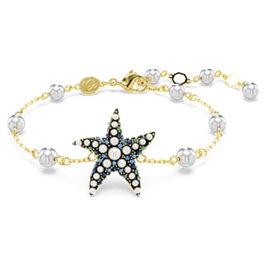 Bransoletka Idyllia, Kryształowe perły, Rozgwiazda, Różnokolorowa, Wykończenie z 18-karatowego złota - Swarovski, 5684398