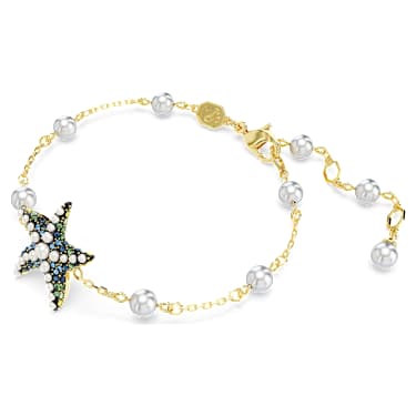 Bransoletka Idyllia, Kryształowe perły, Rozgwiazda, Różnokolorowa, Wykończenie z 18-karatowego złota - Swarovski, 5684398