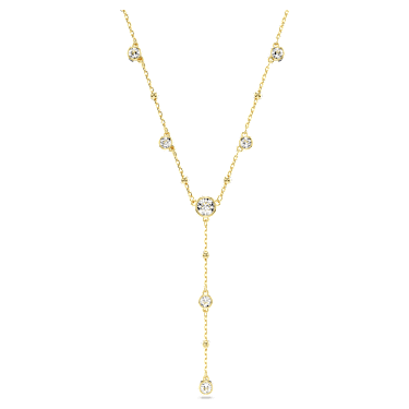 Imber Y形項鏈, 圓形切割, 白色, 鍍金色色調 - Swarovski, 5684510