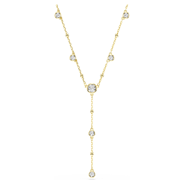 Imber Y-halsband, Rundslipad, Vit, 18K guldfinish - Swarovski, 5684510