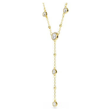 Imber Y-halsband, Rundslipad, Vit, 18K guldfinish - Swarovski, 5684510