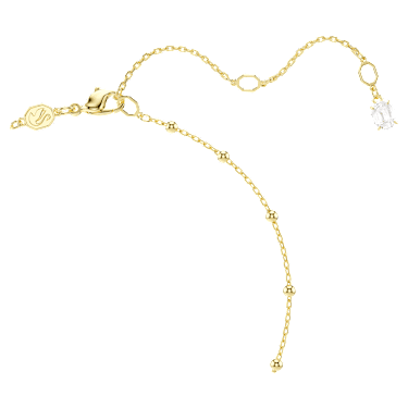 Imber Y-Halskette, Rundschliff, Weiß, 18K Goldbeschichtet - Swarovski, 5684510