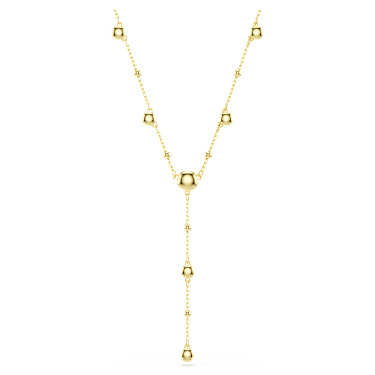 Imber Y 네크리스, 라운드 컷, 화이트, 18K 골드 피니시 - Swarovski, 5684510