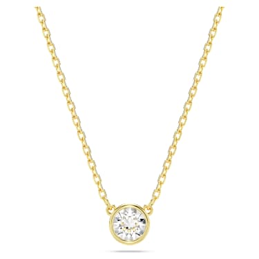 Imber 펜던트, 라운드 컷, 화이트, 골드 톤 플래팅 - Swarovski, 5684511