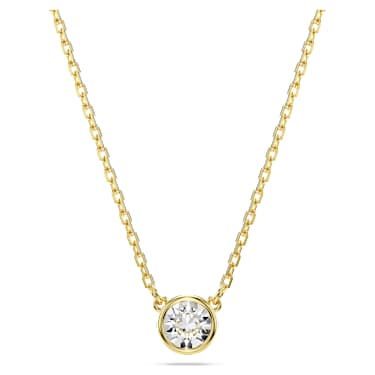 Imber Hänge, Rundslipad, Vit, 18K guldfinish - Swarovski, 5684511