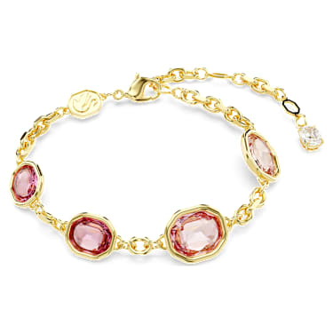 Imber bracelet, Octagon cut, Pink, Gold-tone plated - Swarovski, 5684537