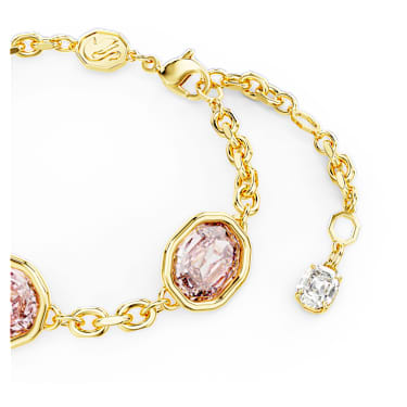 Imber bracelet, Octagon cut, Pink, Gold-tone plated - Swarovski, 5684537