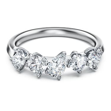 Galaxy Yüzük, Laboratuvarda üretilmiş elmaslar 1 karat toplam ağırlık, Karışık şekiller, 14k beyaz altın - Swarovski, 5684718