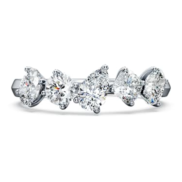 Galaxy Yüzük, Laboratuvarda üretilmiş elmaslar 1 karat toplam ağırlık, Karışık şekiller, 14k beyaz altın - Swarovski, 5684718