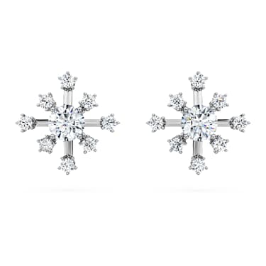 Galaxy stud earrings, Lab-grown diamonds 0.5 ct tw, Round cut, 14K white gold - Swarovski, 5684754
