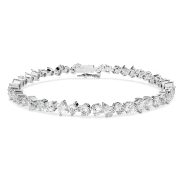 Bransoletka Galaxy Tennis, Diamenty laboratoryjne 5 karata, Kształty różnorodne, 14K białe złoto - Swarovski, 5684756