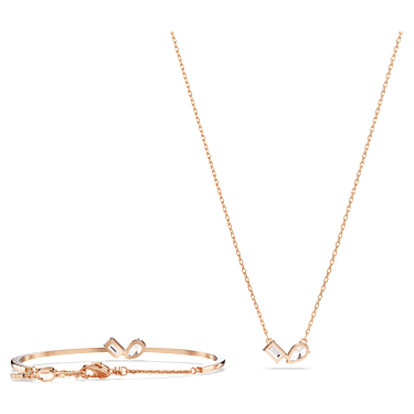 Set Mesmera, Taglio misto, Bianco, Placcato color oro rosa - Swarovski, 5684779