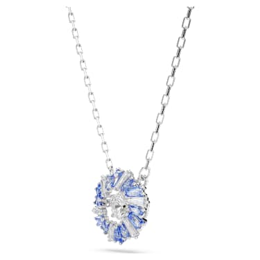 Conjunto Idyllia, Tallas mixtas, Flor, Azul, Baño de rodio - Swarovski, 5685437