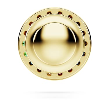 Matrix 小胸針, 圓形切割, 鍍金色色調 - Swarovski, 5685576