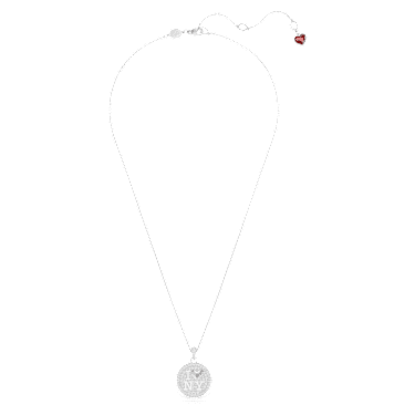 I LOVE NY pendant, White, Rhodium plated - Swarovski, 5685641