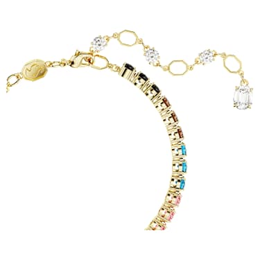 Matrix Tennis 手鏈, 圓形切割, 漸層色, 鍍金色色調 - Swarovski, 5685691