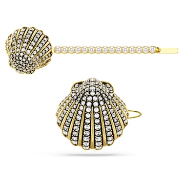 Grampo Idyllia, Conjunto (2), Concha, Branco, Acabamento de combinação de metais - Swarovski, 5686437