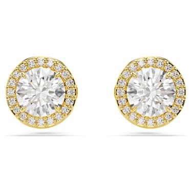 Clous d'oreilles Una Angelic, Taille ronde, Ton doré, Placage de ton or - Swarovski, 5686637