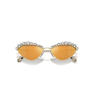 Sunglasses, Statement, Cat-eye shape, SK7009, Gold tone - Swarovski, 5686669