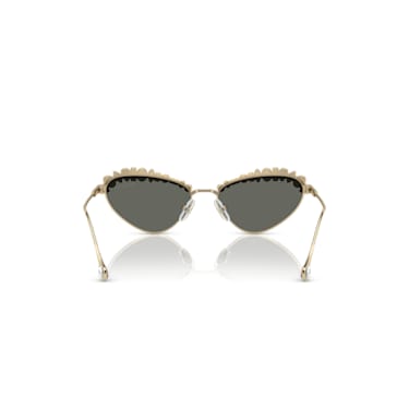 Sunglasses, Statement, Cat-eye shape, SK7009, Gold tone - Swarovski, 5686669