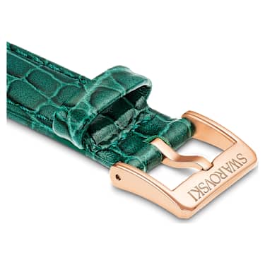 워치 스트랩, 폭 16 mm(0.63"), 스티칭 가죽, 그린 - Swarovski, 5687023
