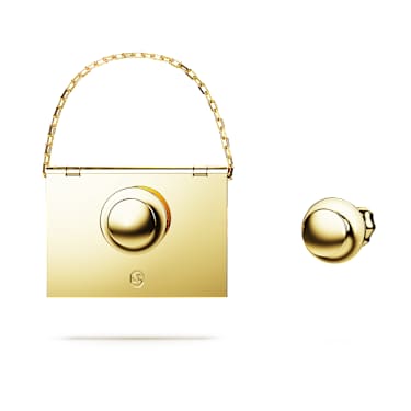 Letra brooch, Engraved love letter, Multicolored, Gold-tone plated - Swarovski, 5687026