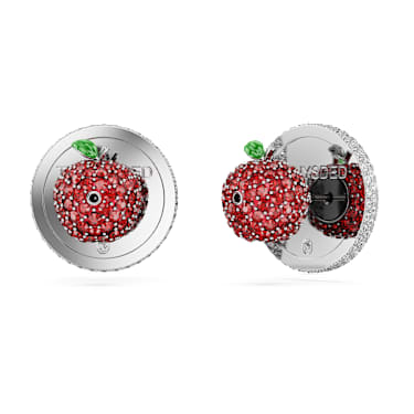 I LOVE NY stud earrings, White, Rhodium plated - Swarovski, 5687032
