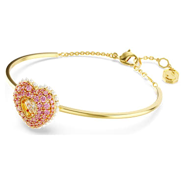 Bracelet-jonc Idyllia, Perle de cristal, Cœur, Rose, Placage de ton or - Swarovski, 5687258