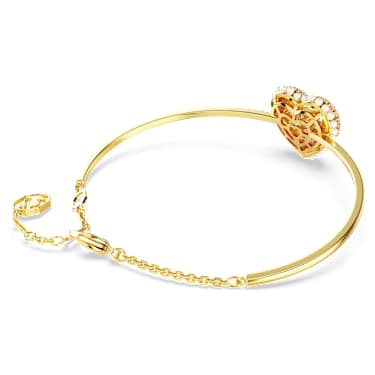 Bracelet-jonc Idyllia, Perle de cristal, Cœur, Rose, Placage de ton or - Swarovski, 5687258