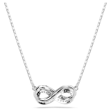 Hyperbola pendant, Pavé, Infinity, White, Rhodium plated - Swarovski, 5687265
