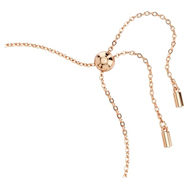 Hyperbola bangle, Crystal pearls, Heart, White, Rose gold-tone plated - Swarovski, 5687513