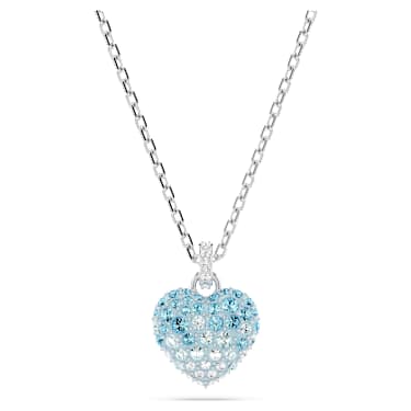 Pingente Hyperbola, Coração, Azul, Lacado a ródio - Swarovski, 5687624