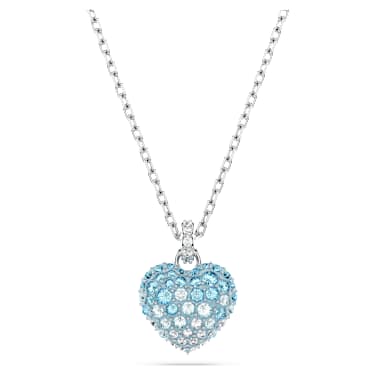 Hyperbola 鏈墜, 心形, 藍色, 鍍白金色 - Swarovski, 5687624