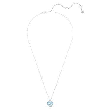 Hyperbola pendant, Heart, Blue, Rhodium plated - Swarovski, 5687624