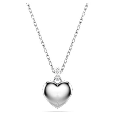 Hyperbola pendant, Heart, Blue, Rhodium plated - Swarovski, 5687624