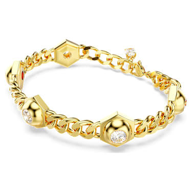 Numina bracelet, Round cut, White, Gold-tone plated - Swarovski, 5687701