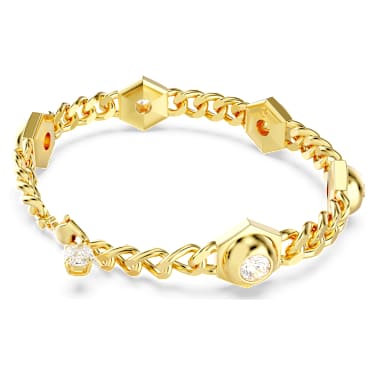 Numina bracelet, Round cut, White, Gold-tone plated - Swarovski, 5687701