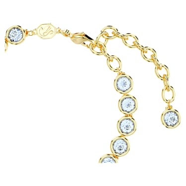Imber Tennisブレスレット, ラウンドカット, ブルー, 18Kゴールドコーティング - Swarovski, 5688419