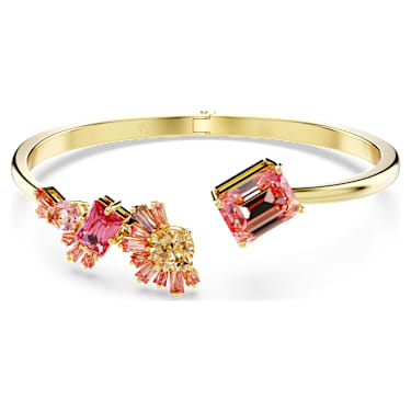Brazalete Gema, Tallas mixtas, Rosa, Baño tono oro - Swarovski, 5688481