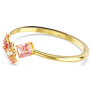 Gema bangle, Mixed cuts, Pink, Gold-tone plated - Swarovski, 5688481