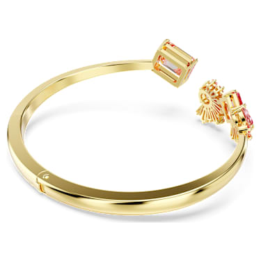 Gema bangle, Mixed cuts, Pink, Gold-tone plated - Swarovski, 5688481