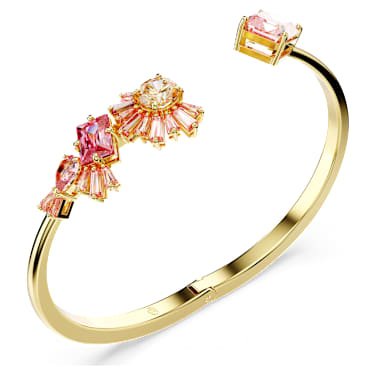 Gema Armreif, Verschiedene Schliffe, Rosa, Goldlegierungsschicht - Swarovski, 5688482