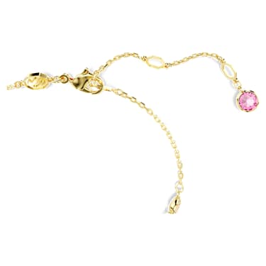 Gema bracelet, Crystal pearl, Mixed cuts, Flower, Pink, 18K gold finish - Swarovski, 5688488